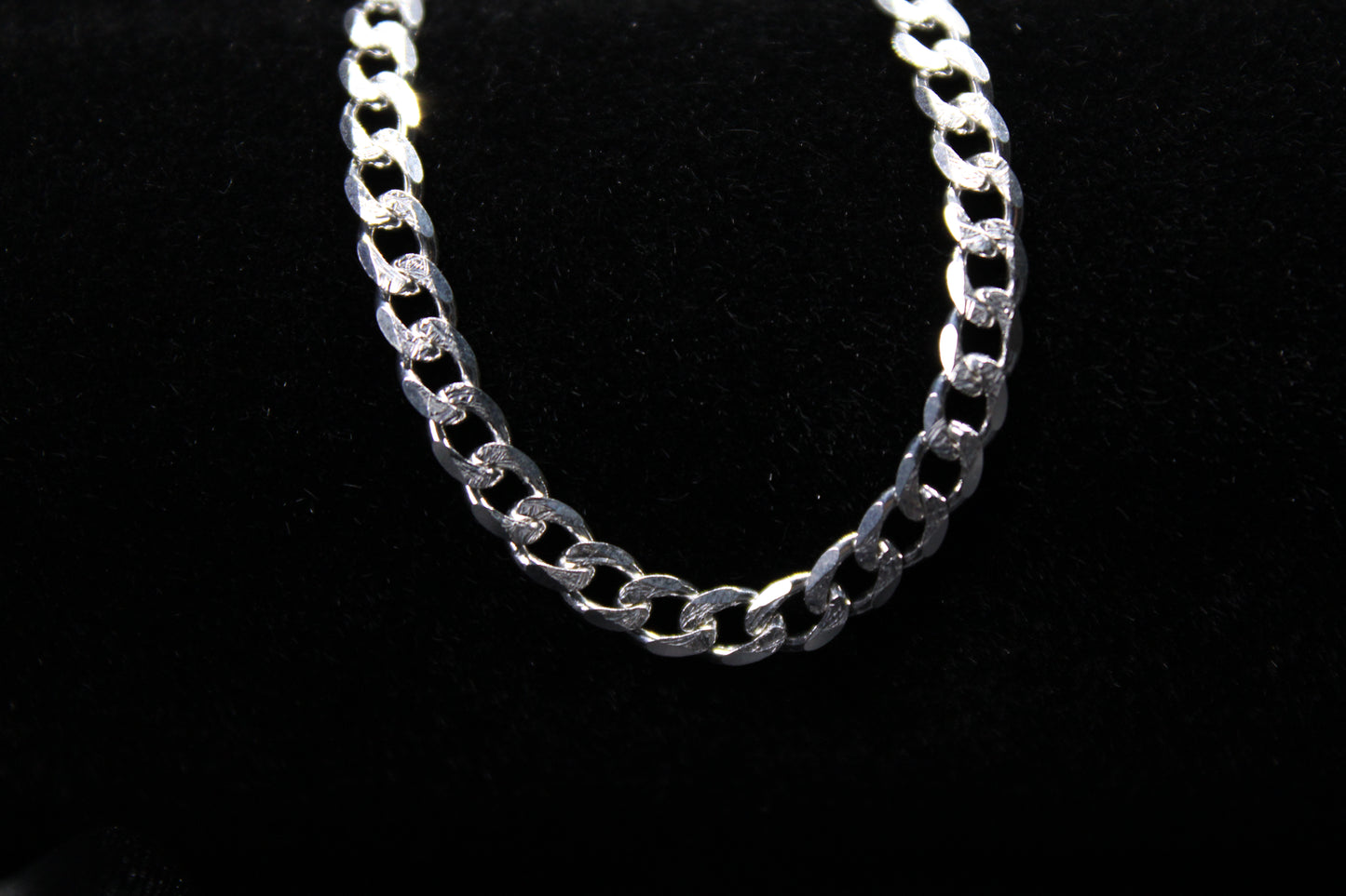 Sterling Silver 4mm Pavé Curb Chain