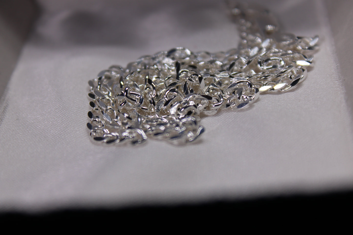 Sterling Silver 4mm Pave Curb Chain