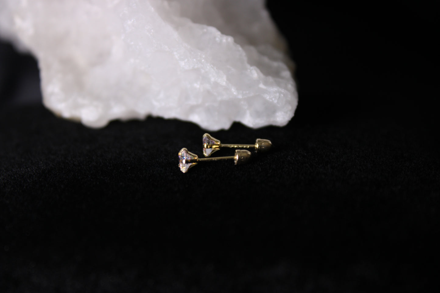 3mm Stud Earrings 14K Gold Piercing Jewelry Gift for Women Girls