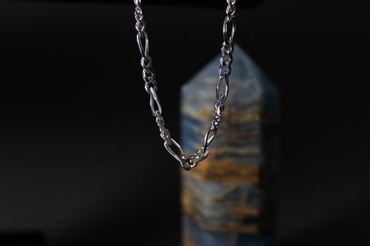 Sterling Silver Rhodium-plated 2.85mm Figaro Chain